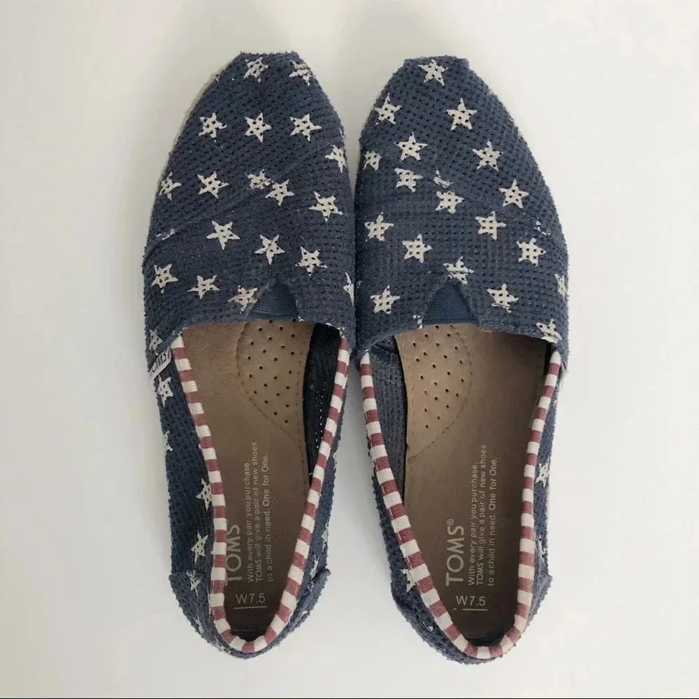 Toms Espadrille Flats - Red, White & Blue